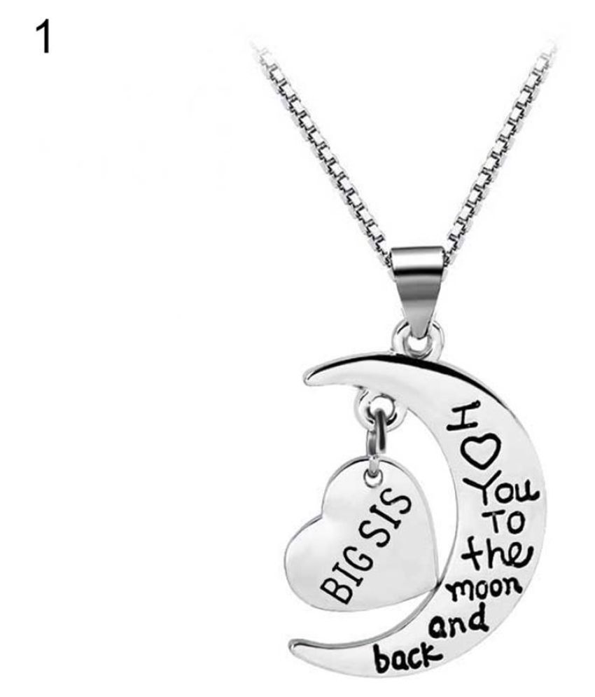 i love you to the moon and back sister necklace