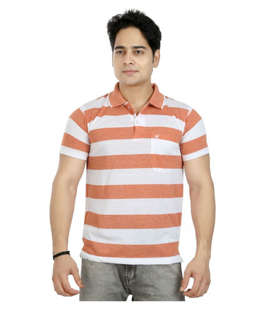     			Awack Orange Slim Fit Polo T Shirt