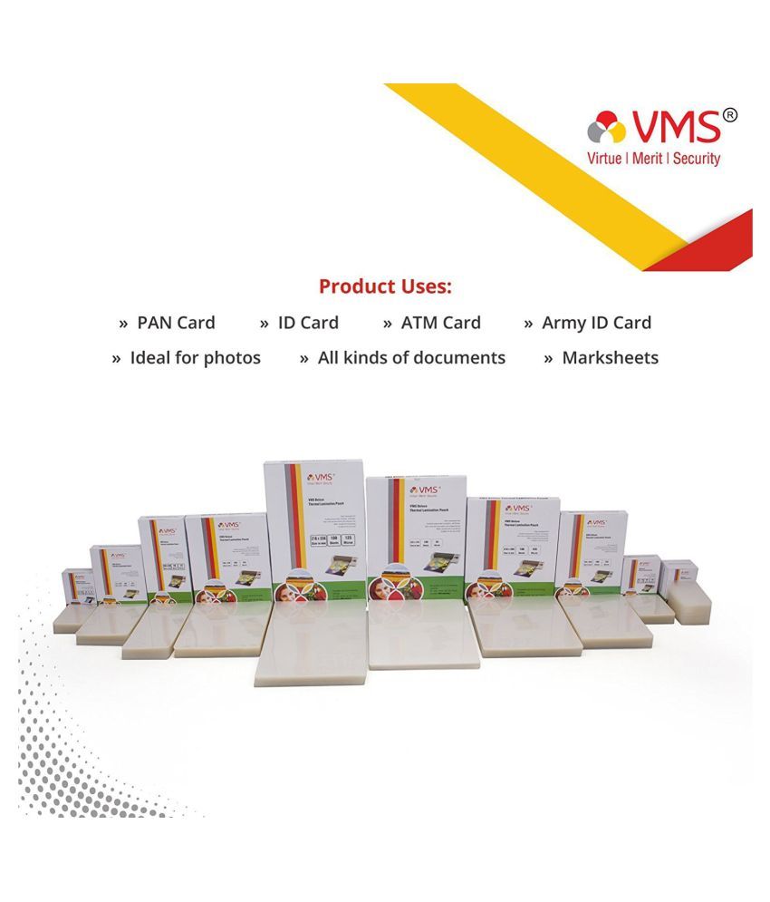 VMS Deluxe Thermal A4 Lamination Pouch 225x310mm 115 Micron 100