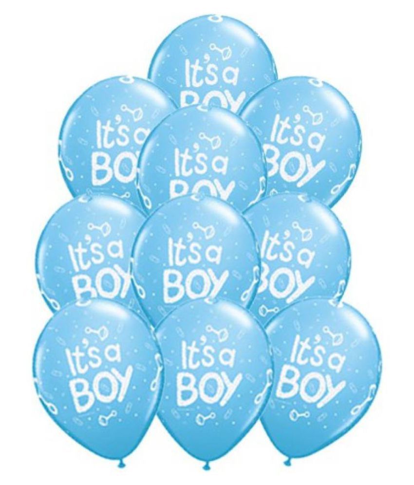     			Light Color BIG Size 12 Inchs Latex Balloons, It’s a BOY (Sky Blue Pack of 25)-FREE Birthday Banner