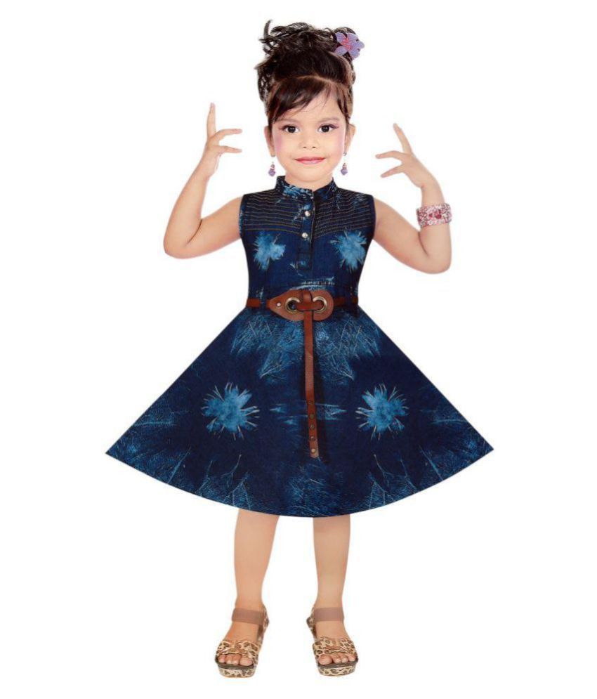 Denim Party Wear Frock Dress 