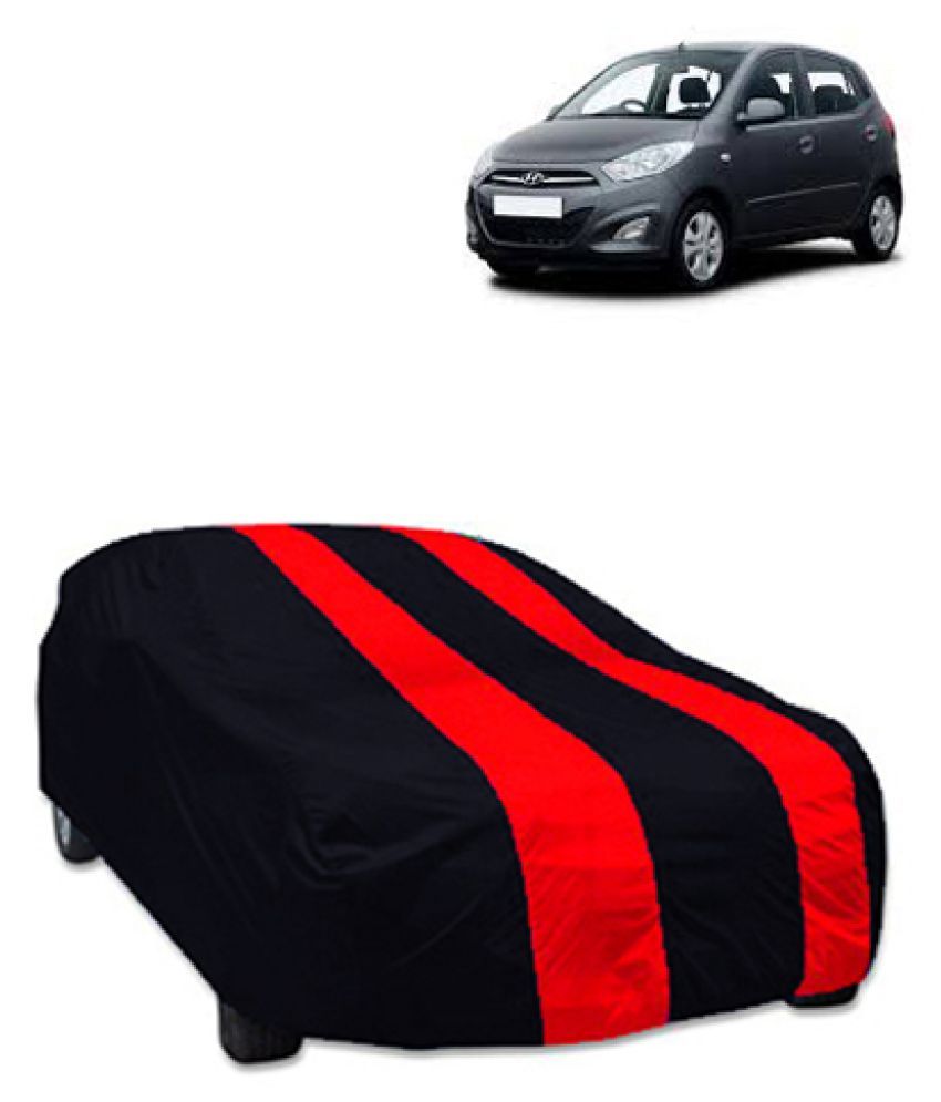 QualityBeast Car Body Cover for Hyundai i10 [2011-2013] Red Black: Buy