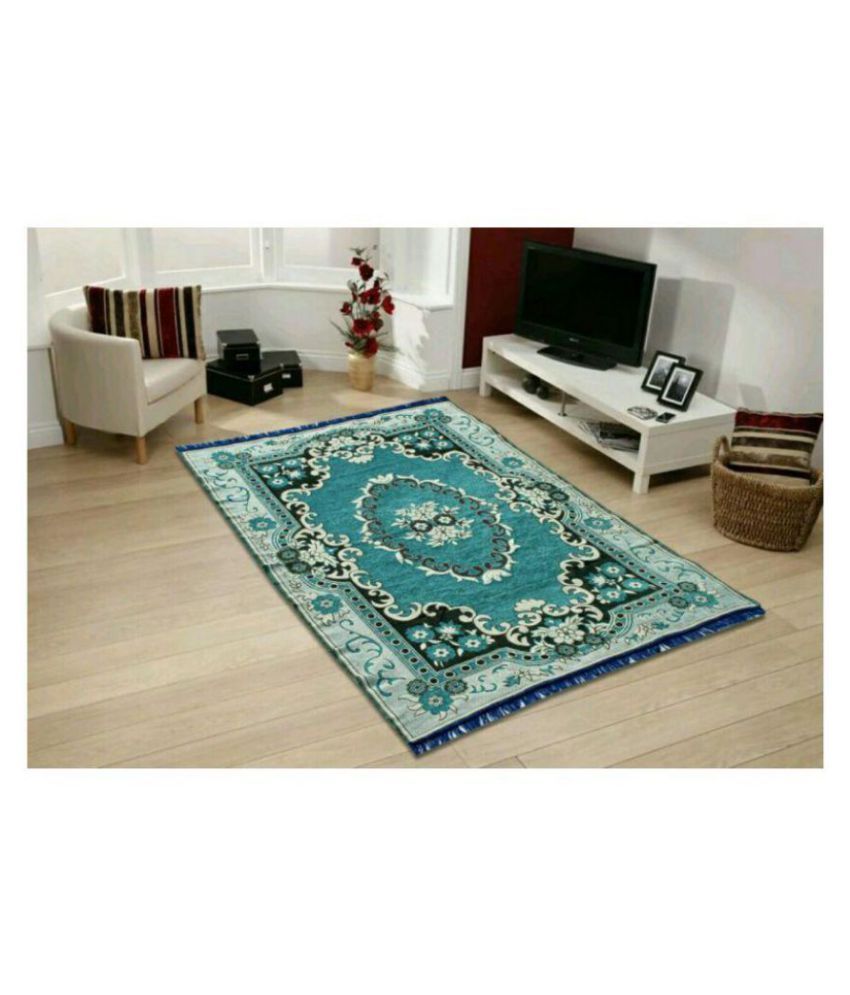 Angel Home Blue Velvet Carpet Traditional 5x7 Ft Buy Angel Home Blue