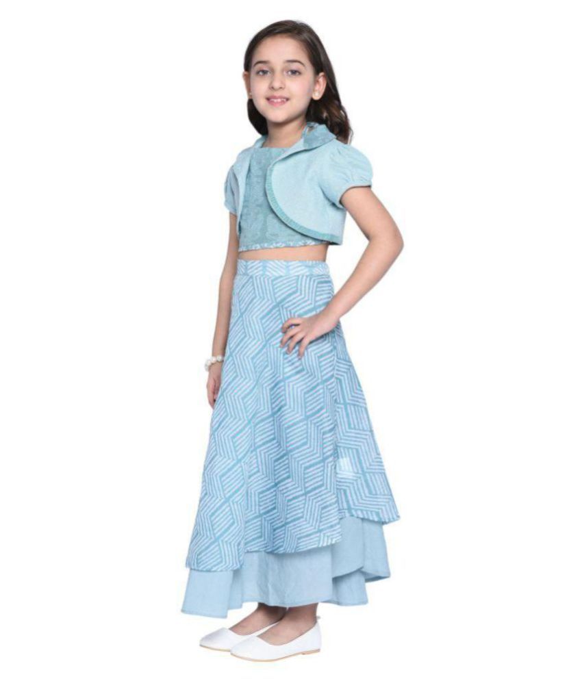 crop top skirt with shrug online