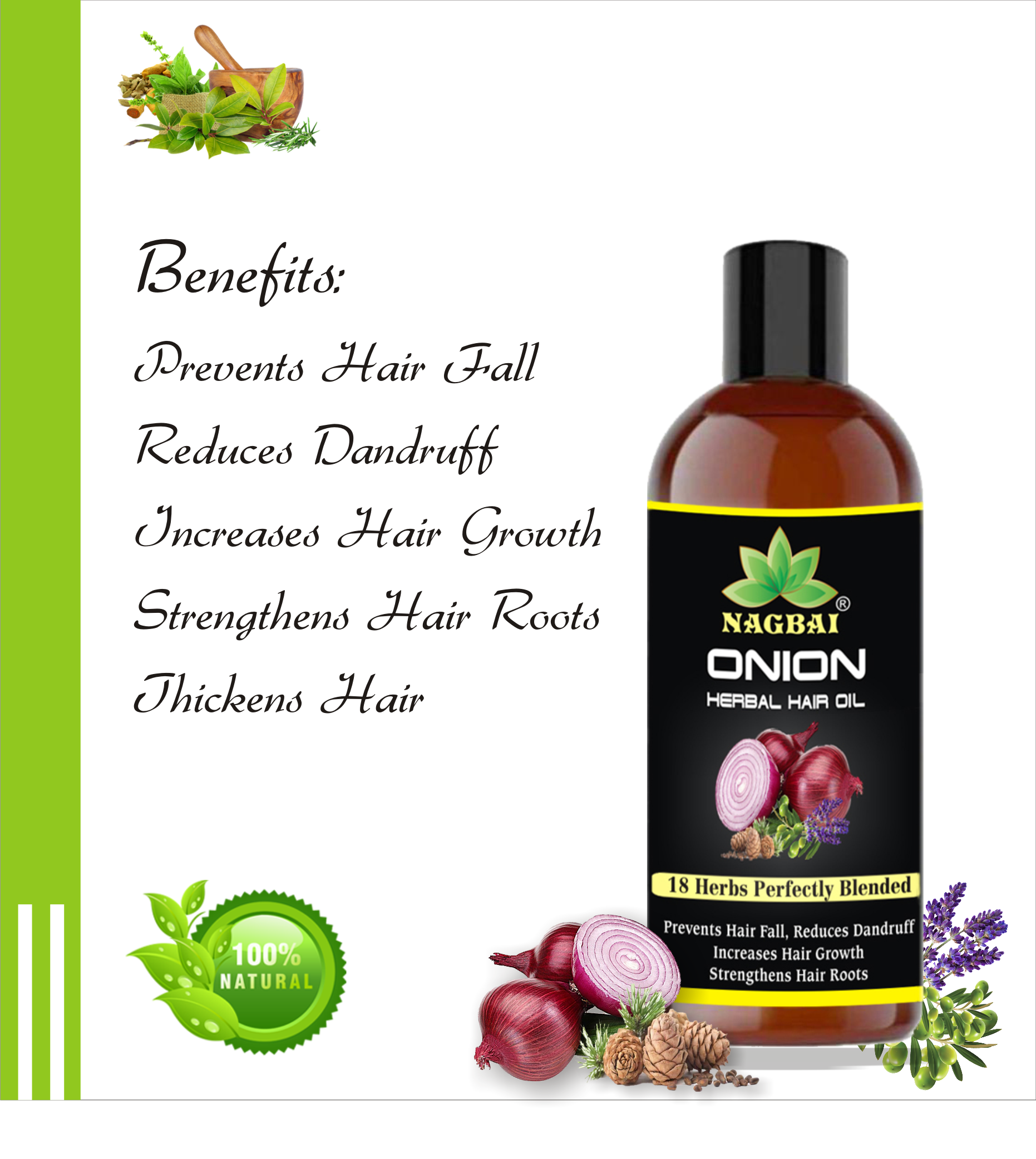 nagbai onion harbal hair oil buy oil get shampoo free 200 ml: Buy ...