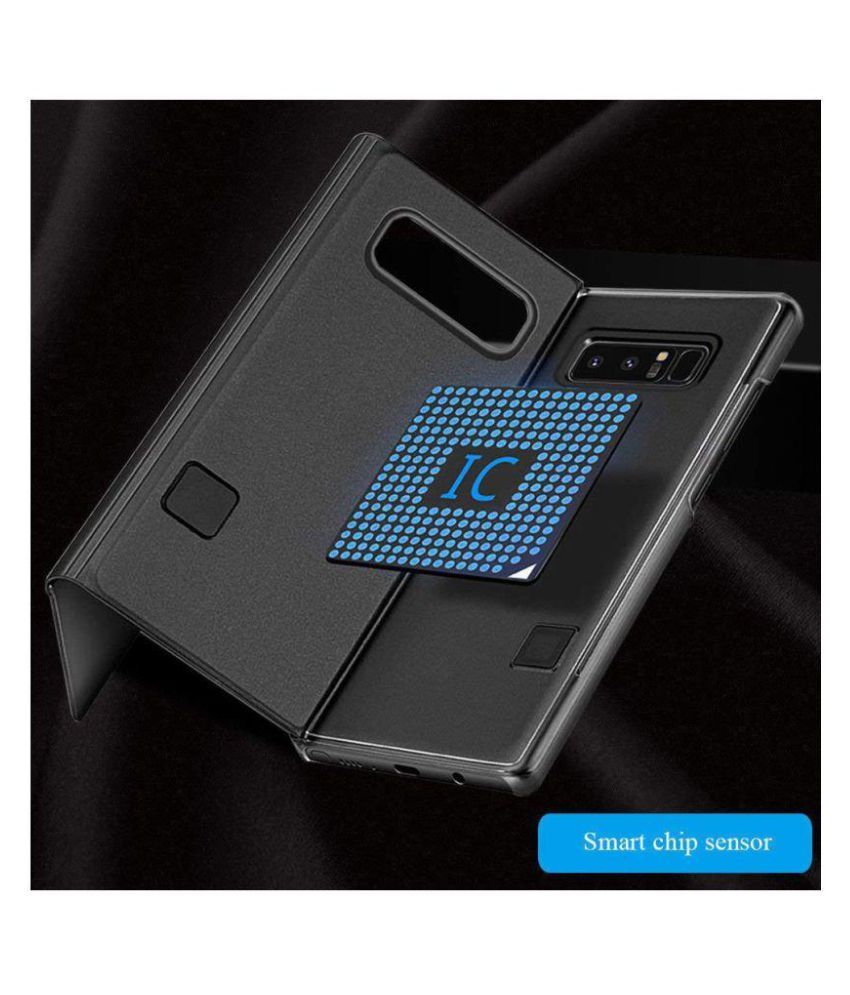 Samsung Galaxy Note 9 Flip Cover By Samsung Sensor Flip Case Black A Clear View Case Also Acts As An Adjustable Stand Flip Covers Online At Low Prices Snapdeal India