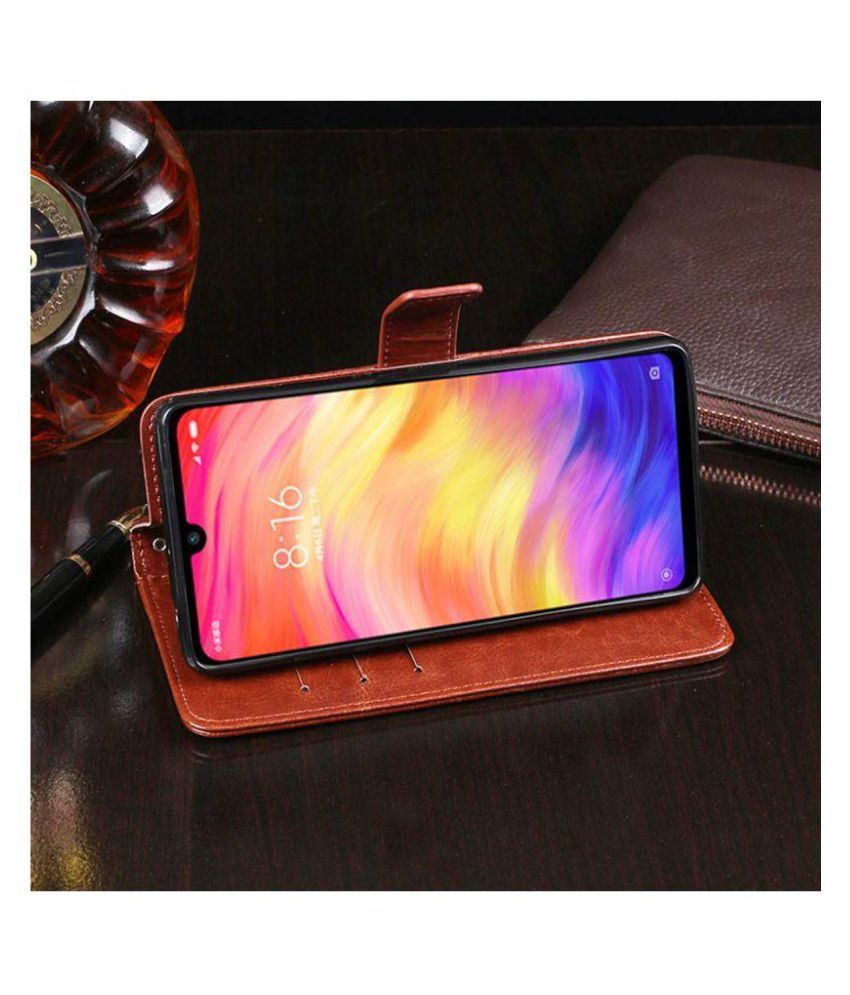 Xiaomi Redmi Note 7 Flip Cover by Bracevor - Brown - Flip Covers Online ...