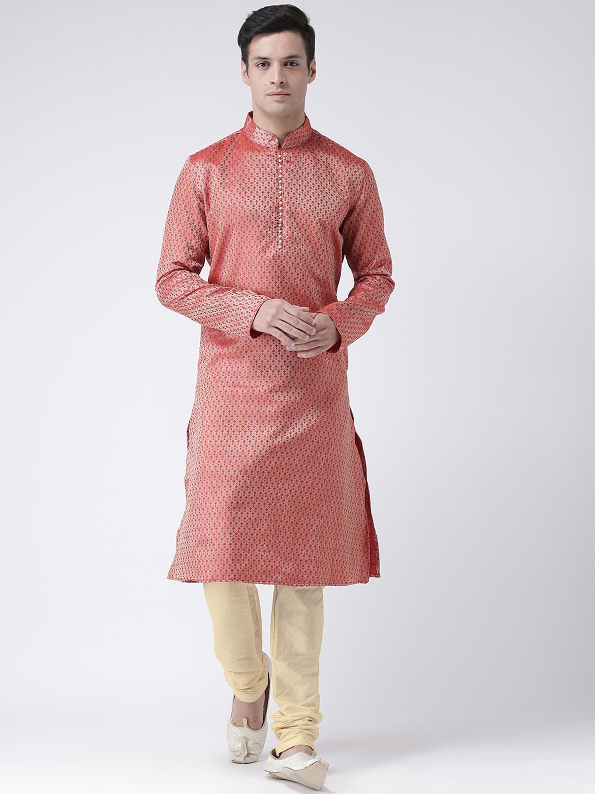     			Deyann Red Silk Kurta Single