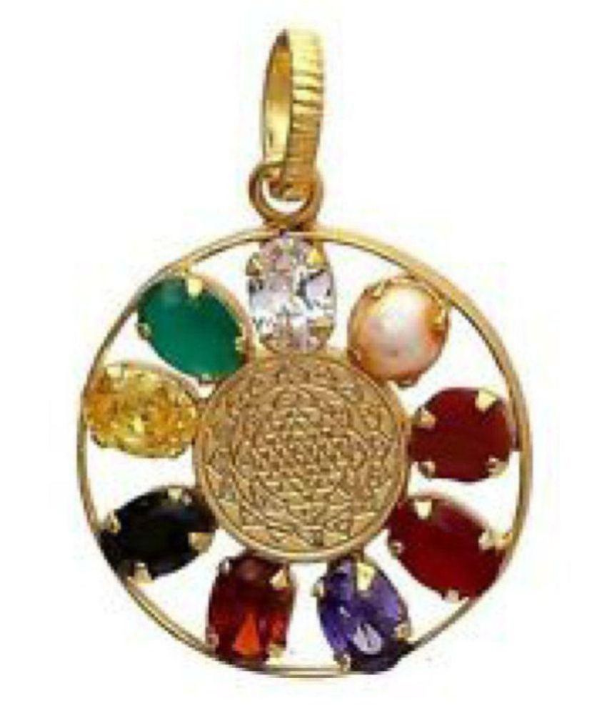     			LORD SHIVA SHREE YANTRA NAVRATNA PENDANT Strong Pendant Shree Yantra Nav Ratna Navratana Energized Navratna for Balancing 9 Planets Shree Yantra Pendant