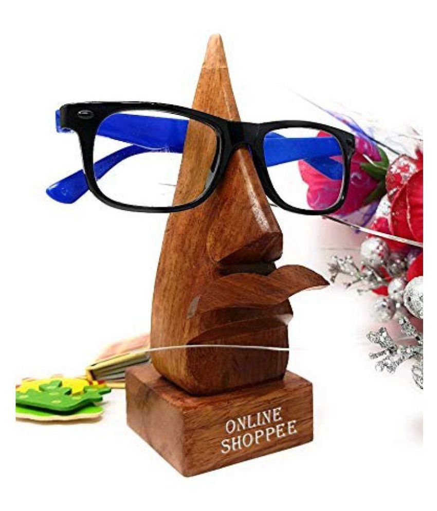 Brown Wood Spectacles Holder Pack of 1 Buy