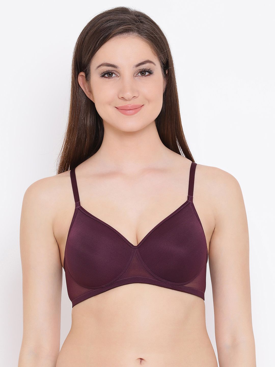     			Clovia Nylon Lightly Padded Women's T-Shirt Bra ( Purple )