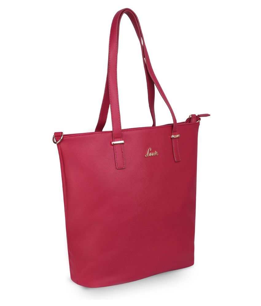 Lavie Pink P.U. Tote Bag - Buy Lavie Pink P.U. Tote Bag Online at Best ...