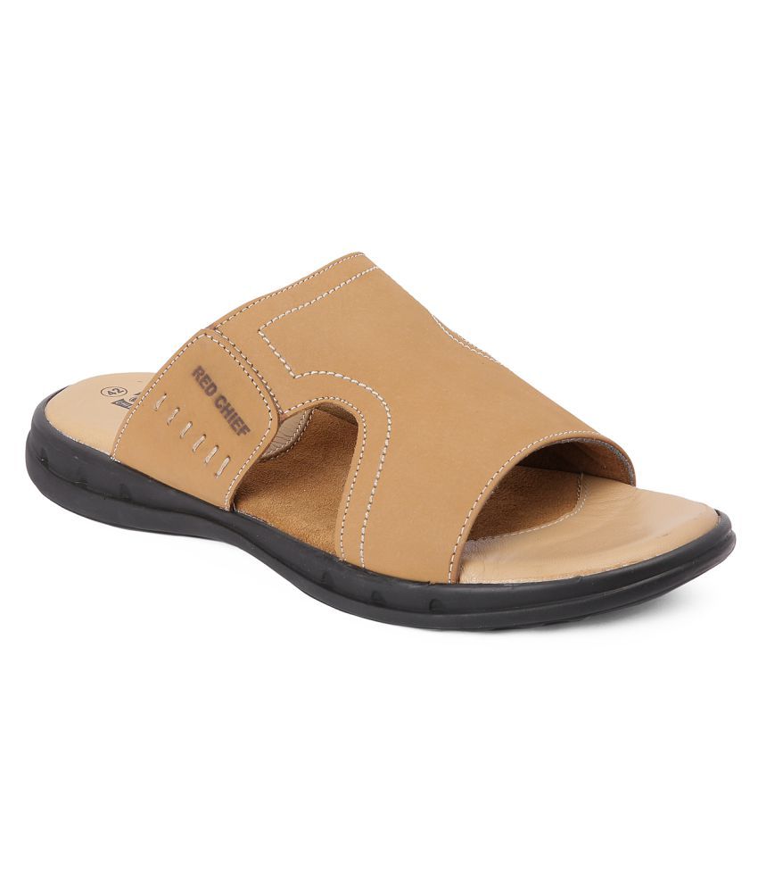 red chief men's leather slippers