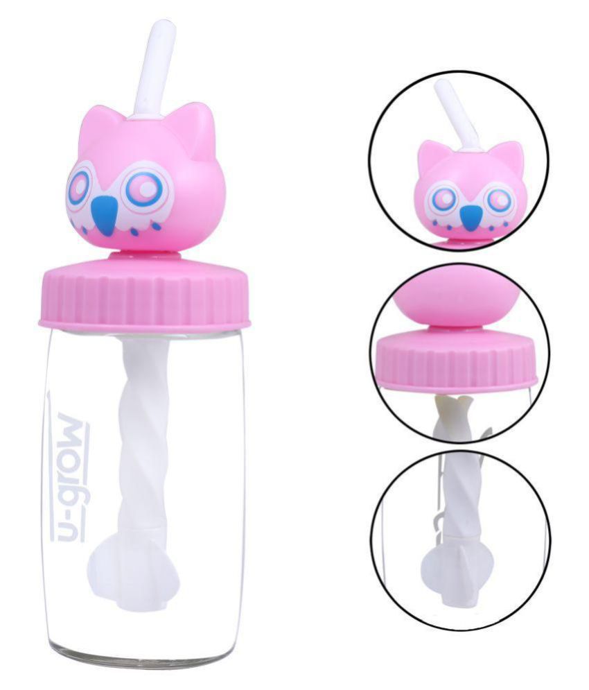 U-GROW PINK CUTE CAT GLASS BOTTLE /SIPPER FOR BABY /KIDS 340 ML: Buy U ...