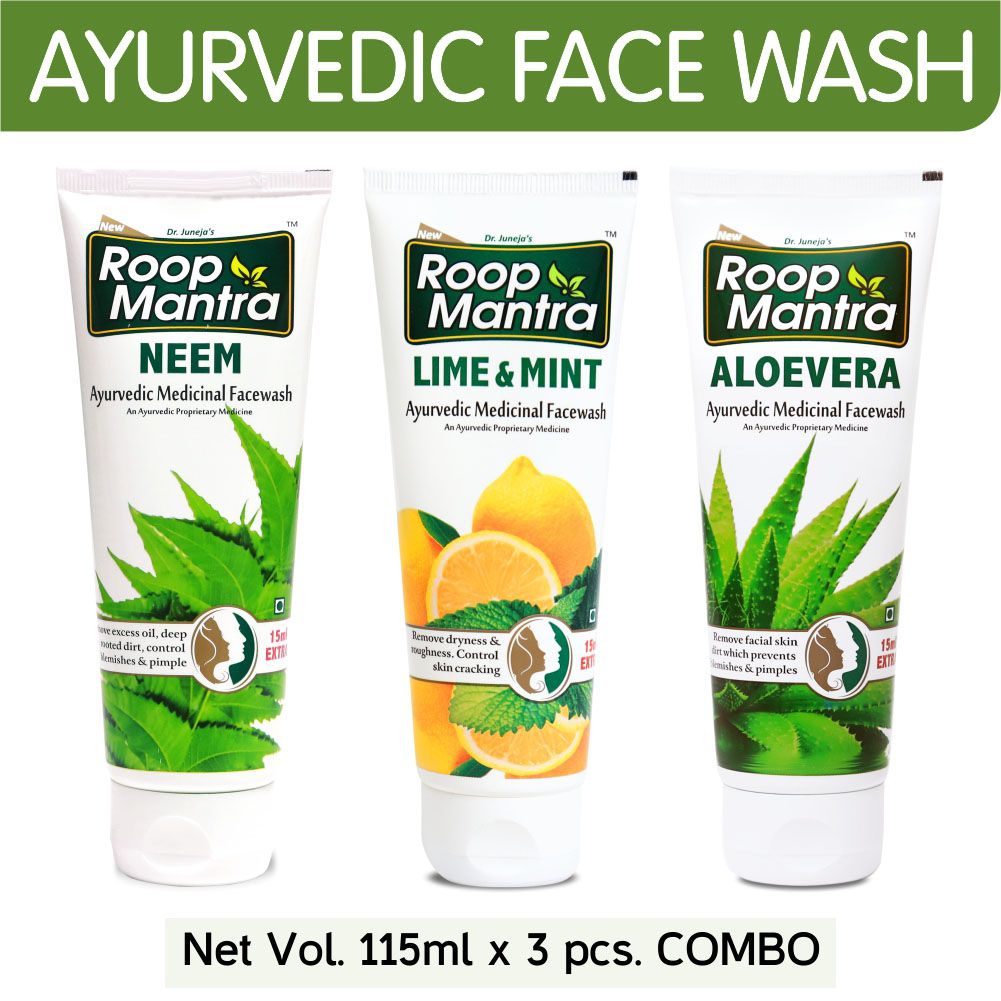 Roop Mantra Face Wash Combo (Neem 115ml + Lime & mint 115ml + Aloe vera