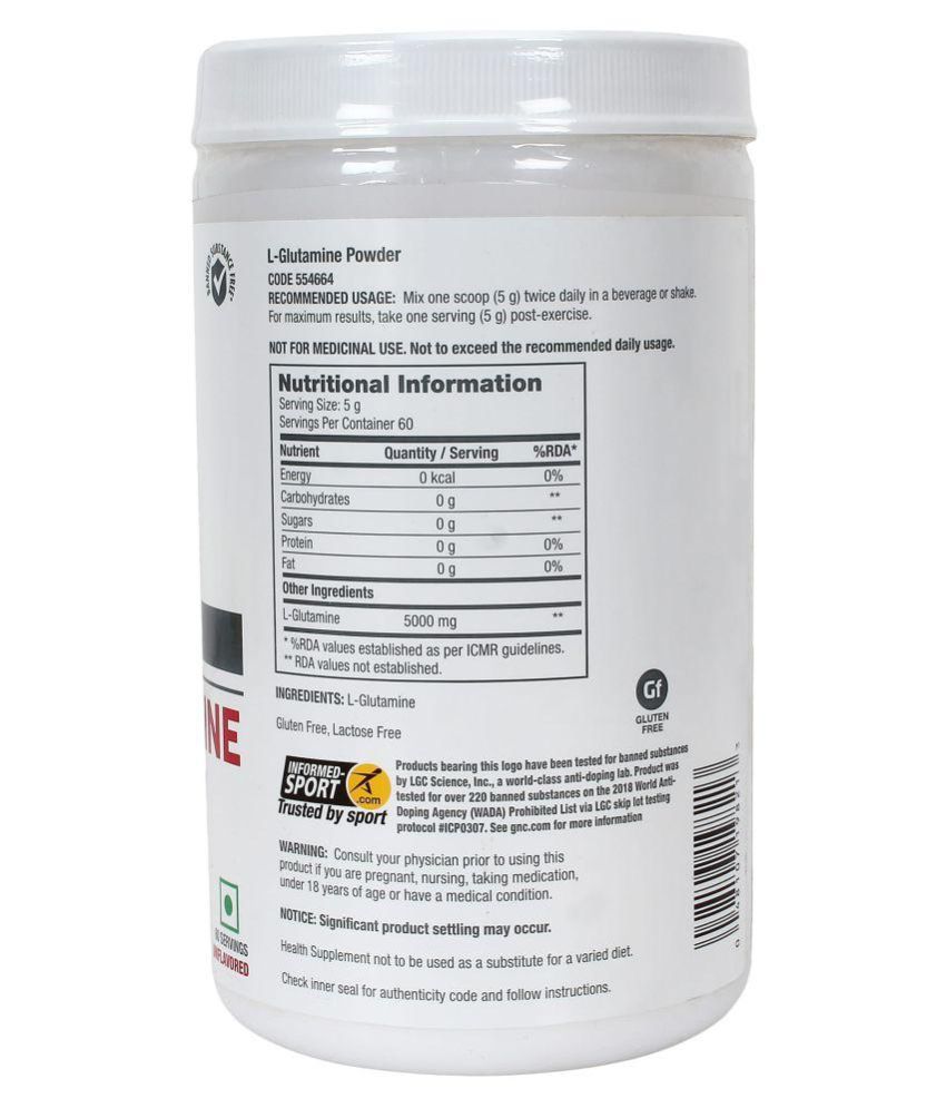 GNC LGlutamine Powder (Amino Acid for Muscles) 300 gm Buy GNC L