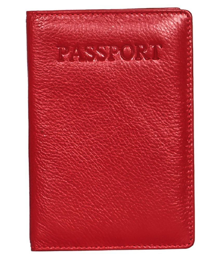 Calfnero Leather Red Passport Holder - Buy Calfnero Leather Red ...