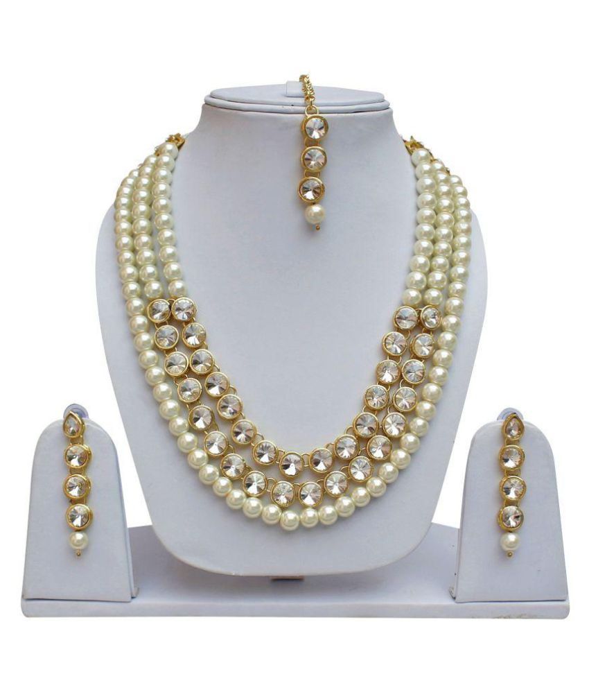 Catalyst Pearls White Collar Traditional Gold Plated ...