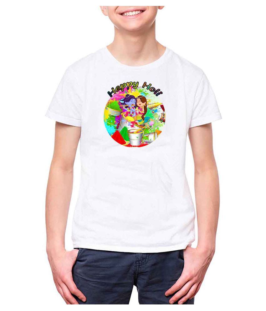 happy holi printed t shirt