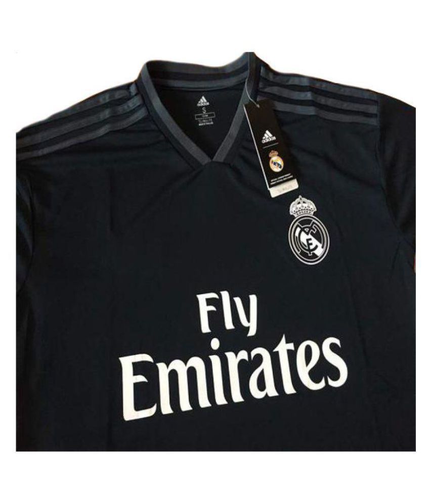 Fc Real Madrid polyester black colour half sleeve away Karim Benzema ...