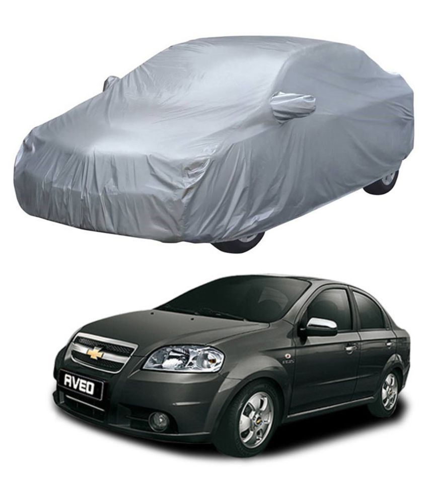     			Autoretail Silver Color Car Cover With Mirror Pocket Polyster For Chevrolet Aveo