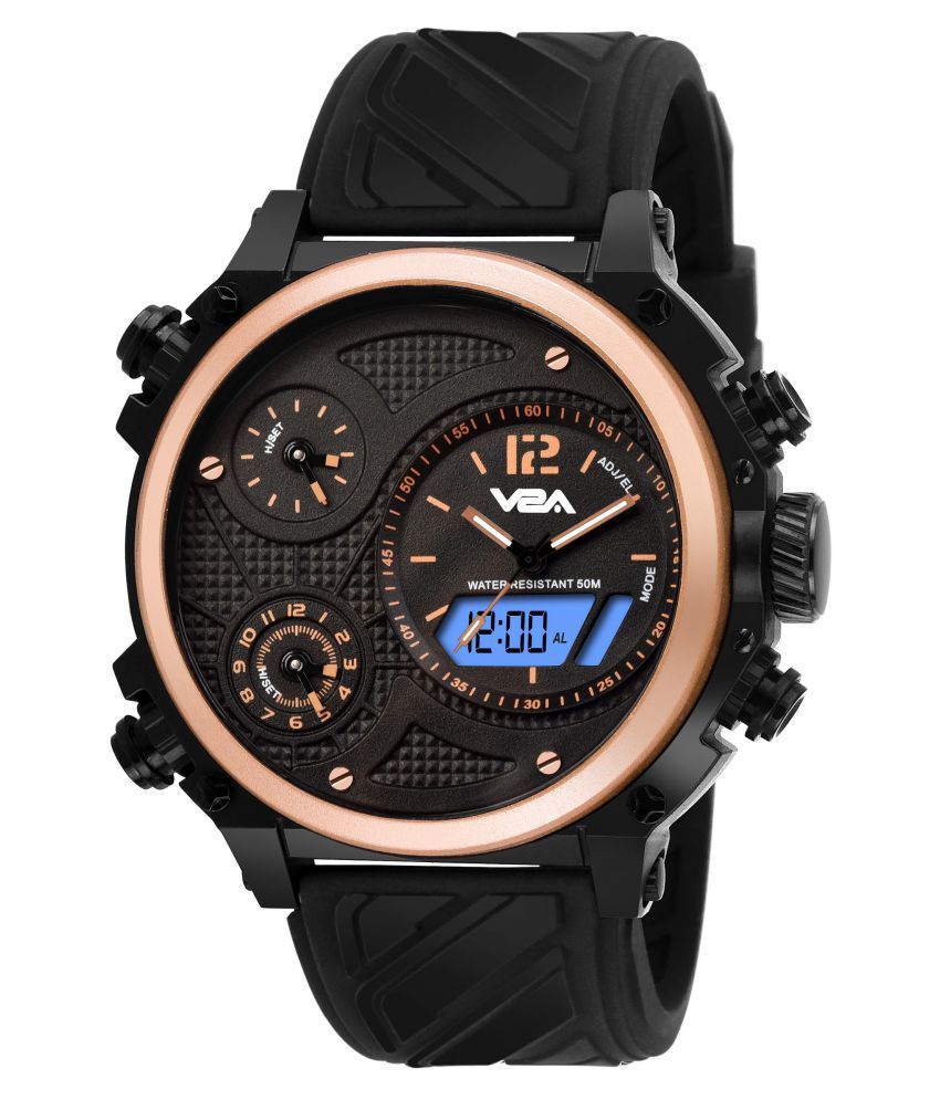 V2A Stylish Trendy Fashionable Unique Silicon AnalogDigital Men's