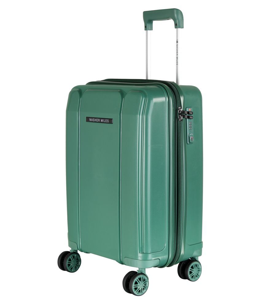 dark green luggage