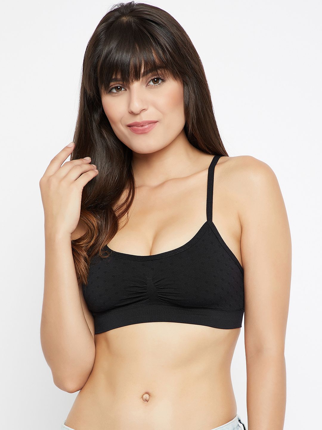 white and black sports bra