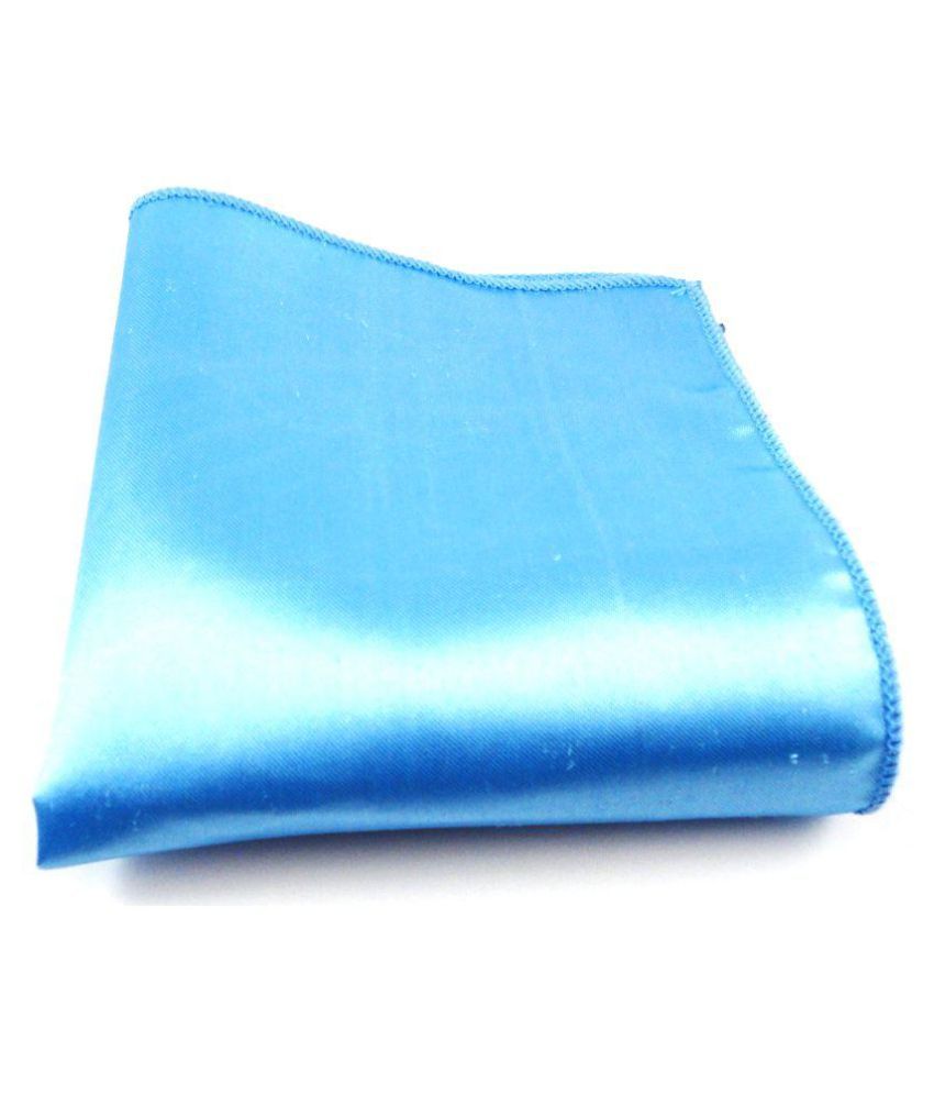     			Voici France Sky Blue Pocket Square, Microfiber, small size