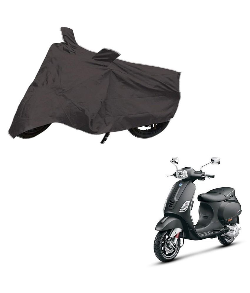     			AutoRetail Dust Proof Two Wheeler Polyster Cover for Piaggio Vespa VX (Mirror Pocket, Grey Color)