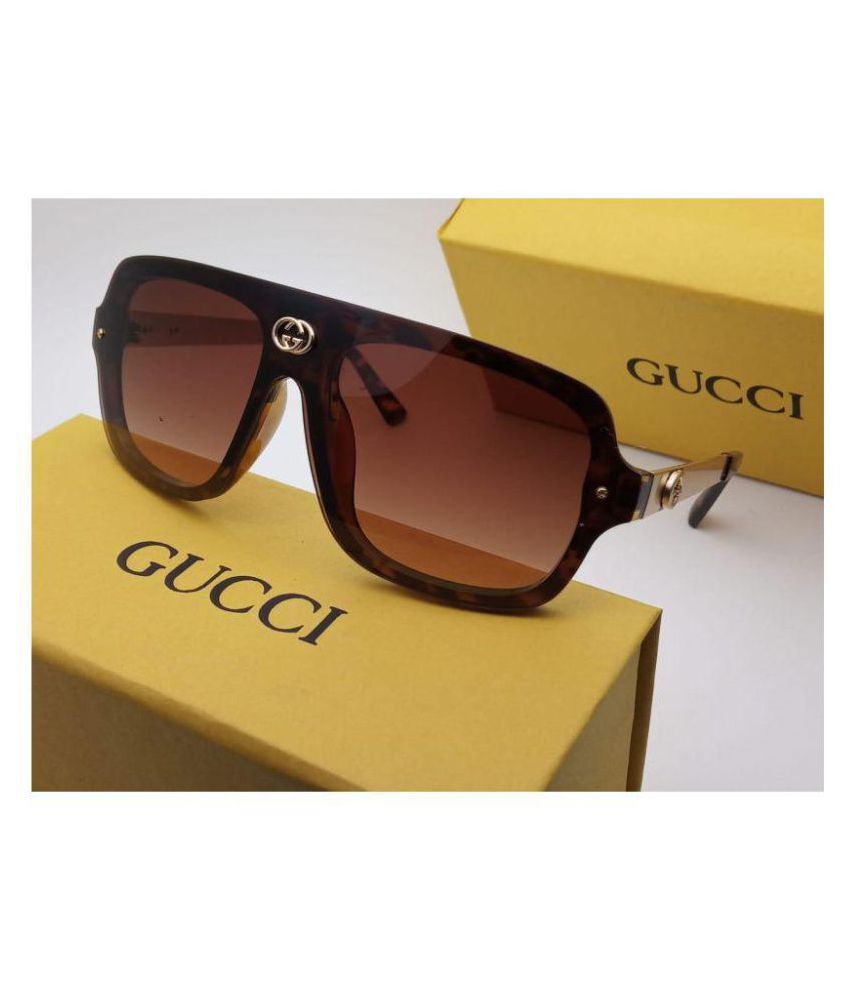 GUCCI EYEWEAR - Brown Pilot Sunglasses ( C45 ) - Buy GUCCI EYEWEAR ...
