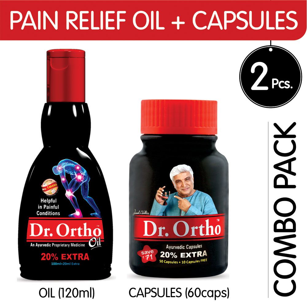 Dr. Ortho Pain Relief Oil 120ml & 60 Caps. Combo