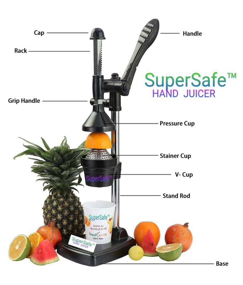 Supersafe hand press juicer Black Manual Juicer Buy Online at Best