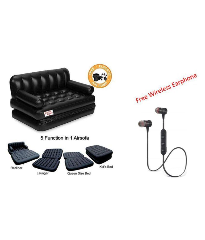 Pump Lounge Couch Mattress Inflatable, 5 In 1 Inflatable Sofa Air Bed Couch With Electric Pump Black