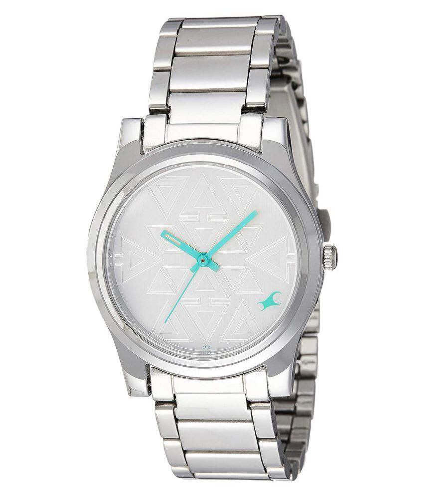 fastrack metal round womens watch