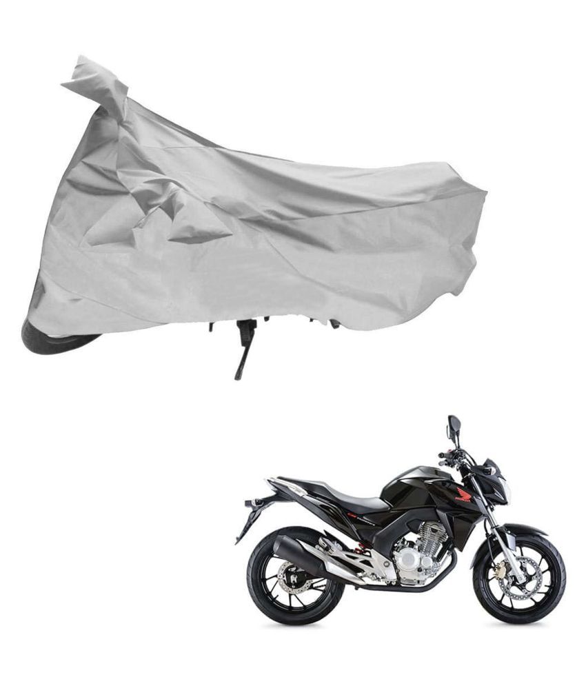    			AutoRetail Dust Proof Two Wheeler Polyster Cover for Honda CB Twister (Mirror Pocket, Silver Color)