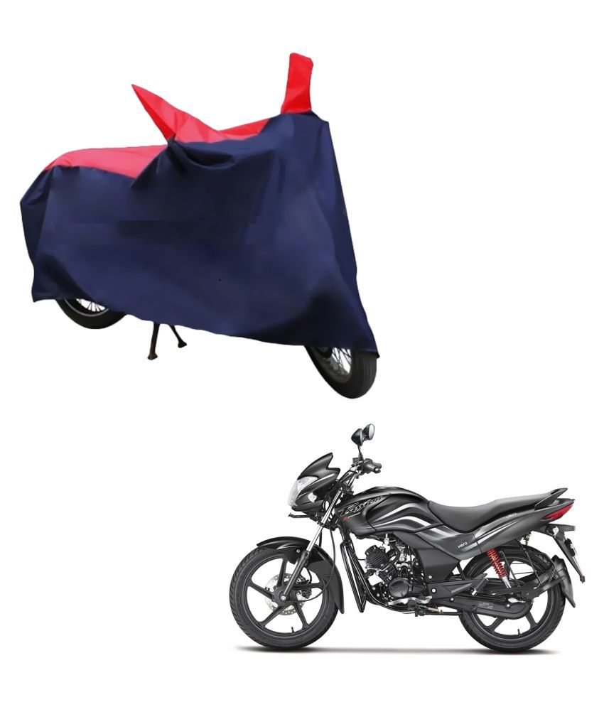     			AutoRetail Dust Proof Two Wheeler Polyster Cover for Hero Passion Pro (Mirror Pocket, Red and Blue Color)