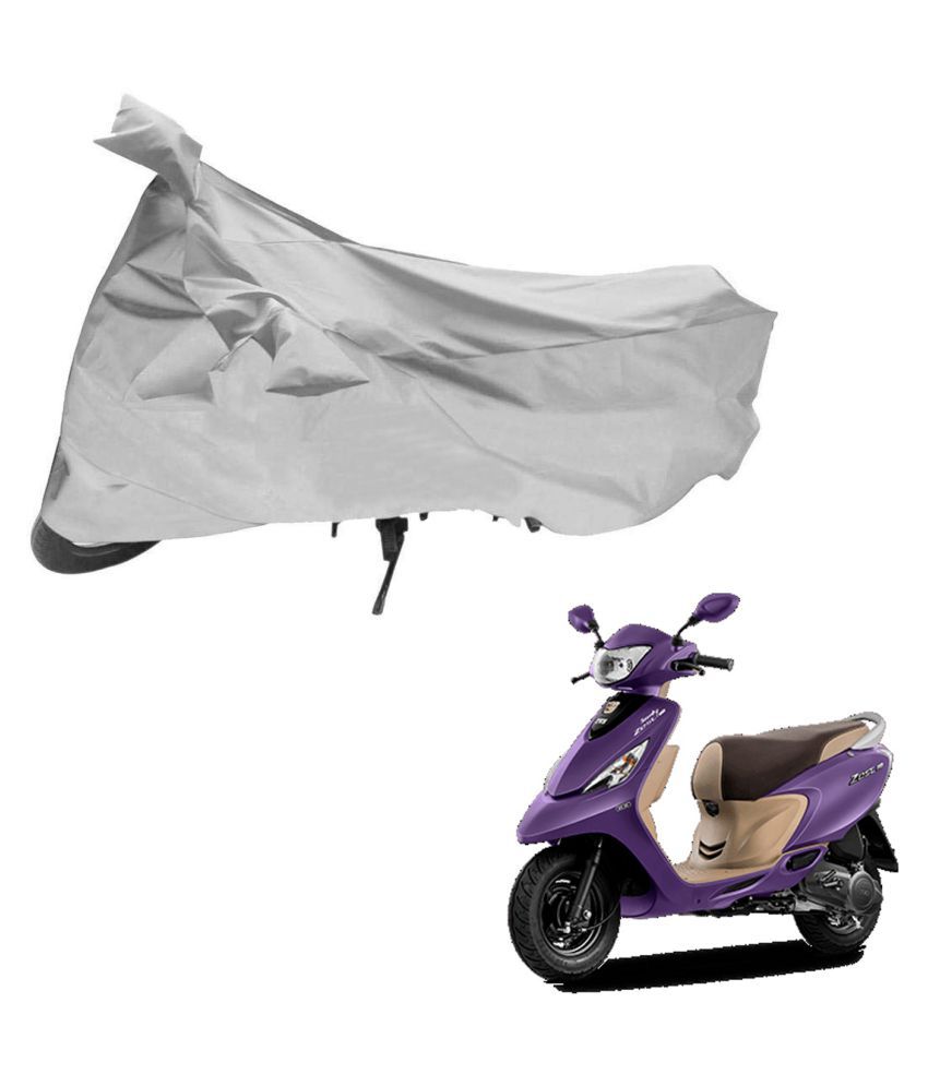     			AutoRetail Dust Proof Two Wheeler Polyster Cover for TVS Zest 110 (Mirror Pocket, Silver Color)