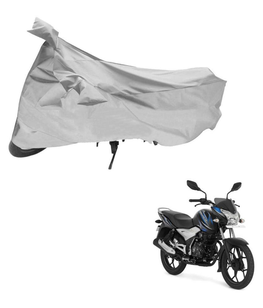     			AutoRetail Dust Proof Two Wheeler Polyster Cover for Bajaj DisPolyster Cover 100 (Mirror Pocket, Silver Color)