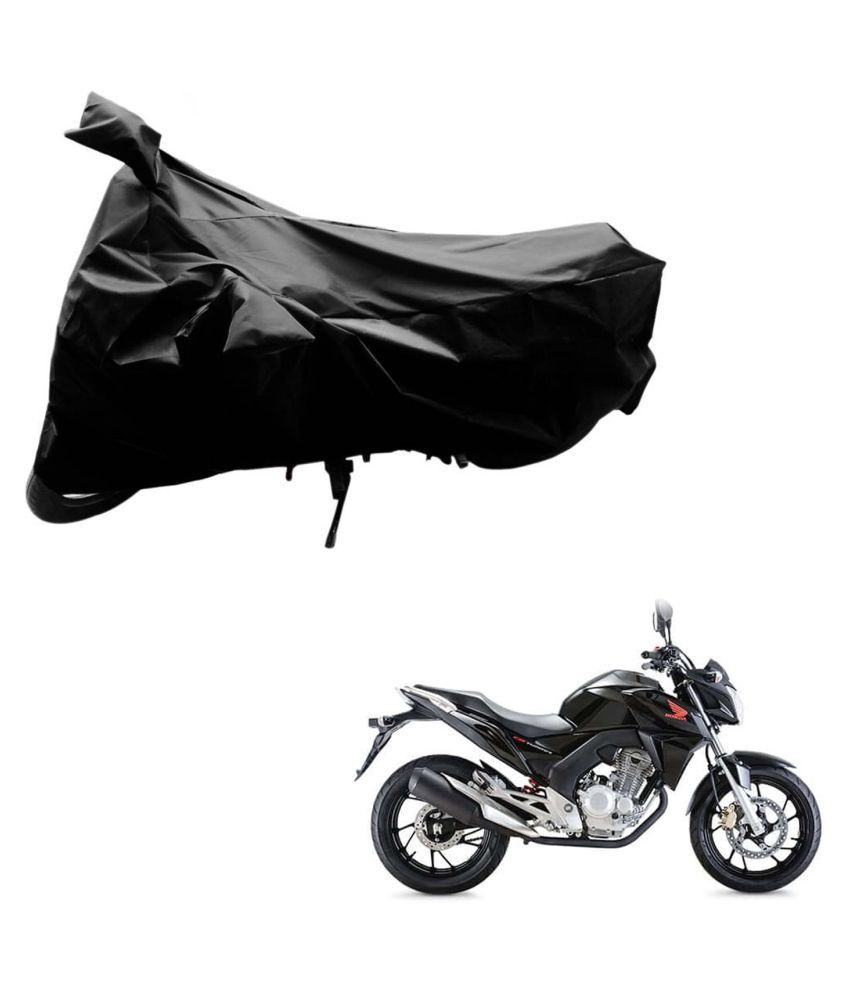     			AutoRetail Dust Proof Two Wheeler Polyster Cover for Honda CB Twister (Mirror Pocket, Black Color)