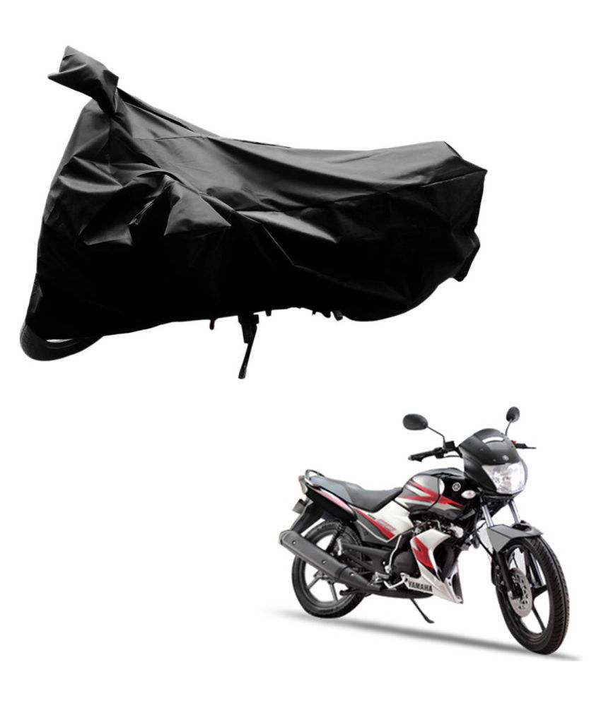     			AutoRetail Dust Proof Two Wheeler Polyster Cover for Yamaha SS 125 (Mirror Pocket, Black Color)