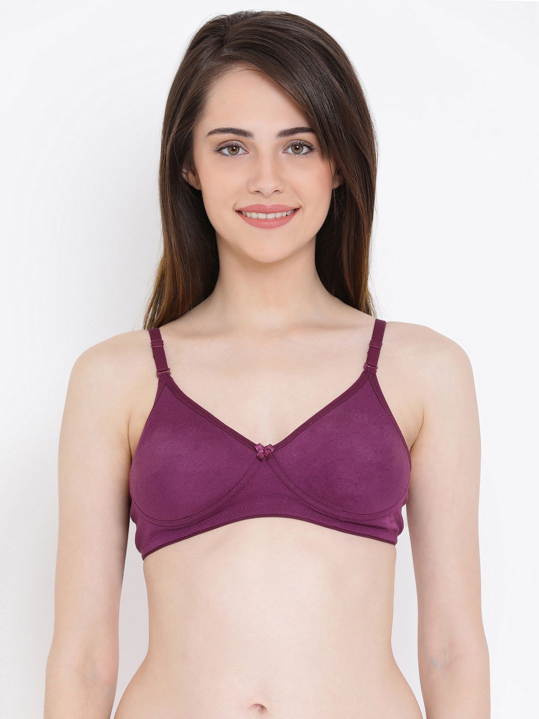     			Clovia Cotton Lightly Padded Women's T-Shirt Bra ( Purple )