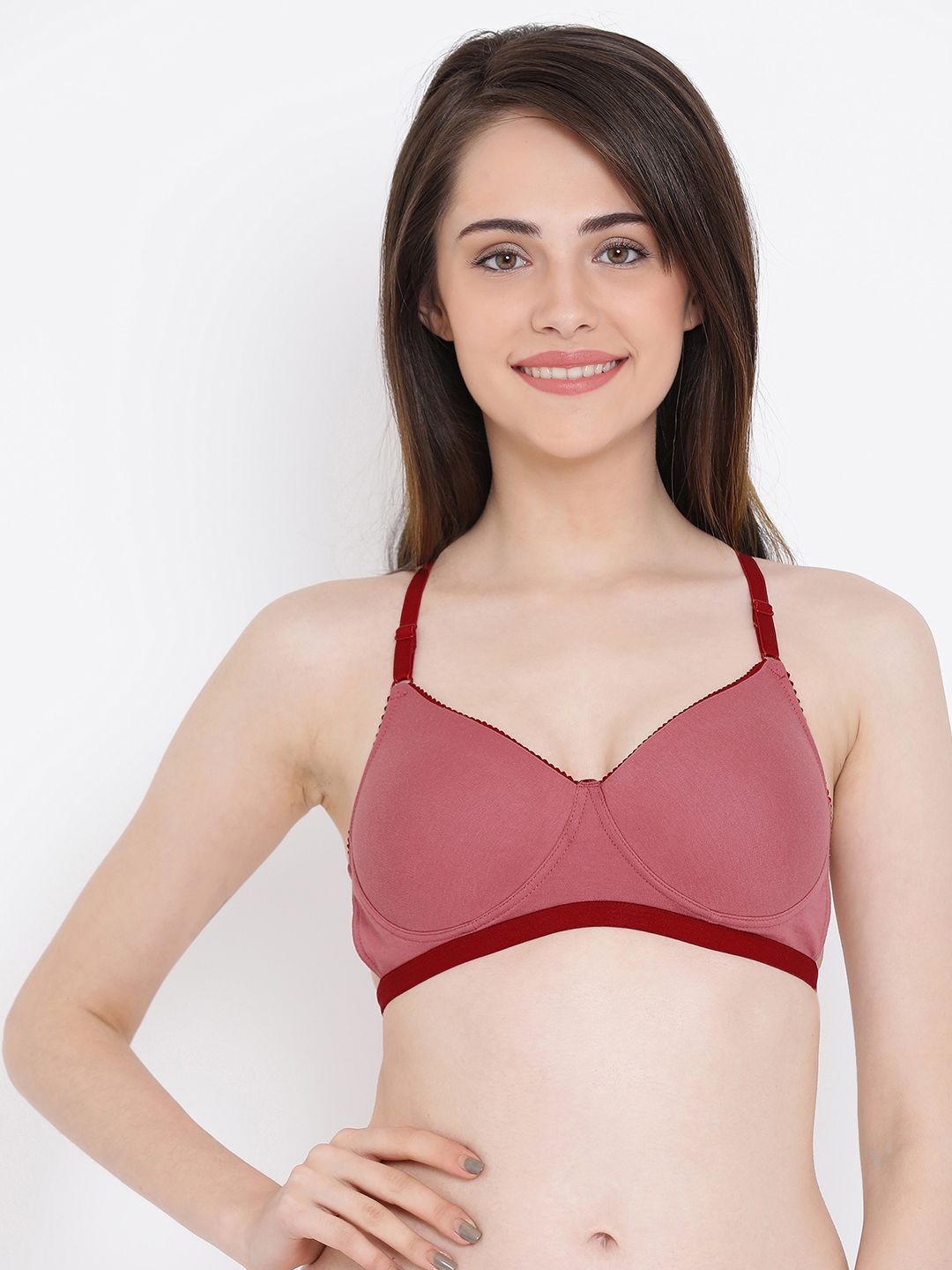     			Clovia Cotton Lightly Padded Women's T-Shirt Bra ( Pink )