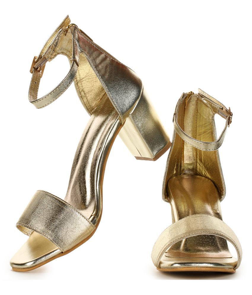 NAISHA Gold Block Heels Price in India- Buy NAISHA Gold Block Heels Online at Snapdeal