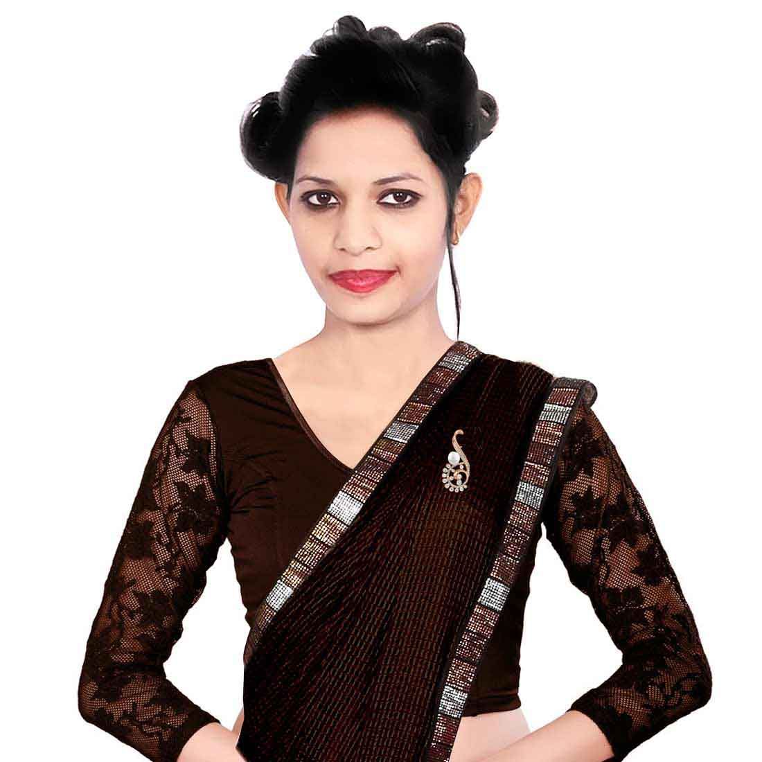how to wear saree brooch