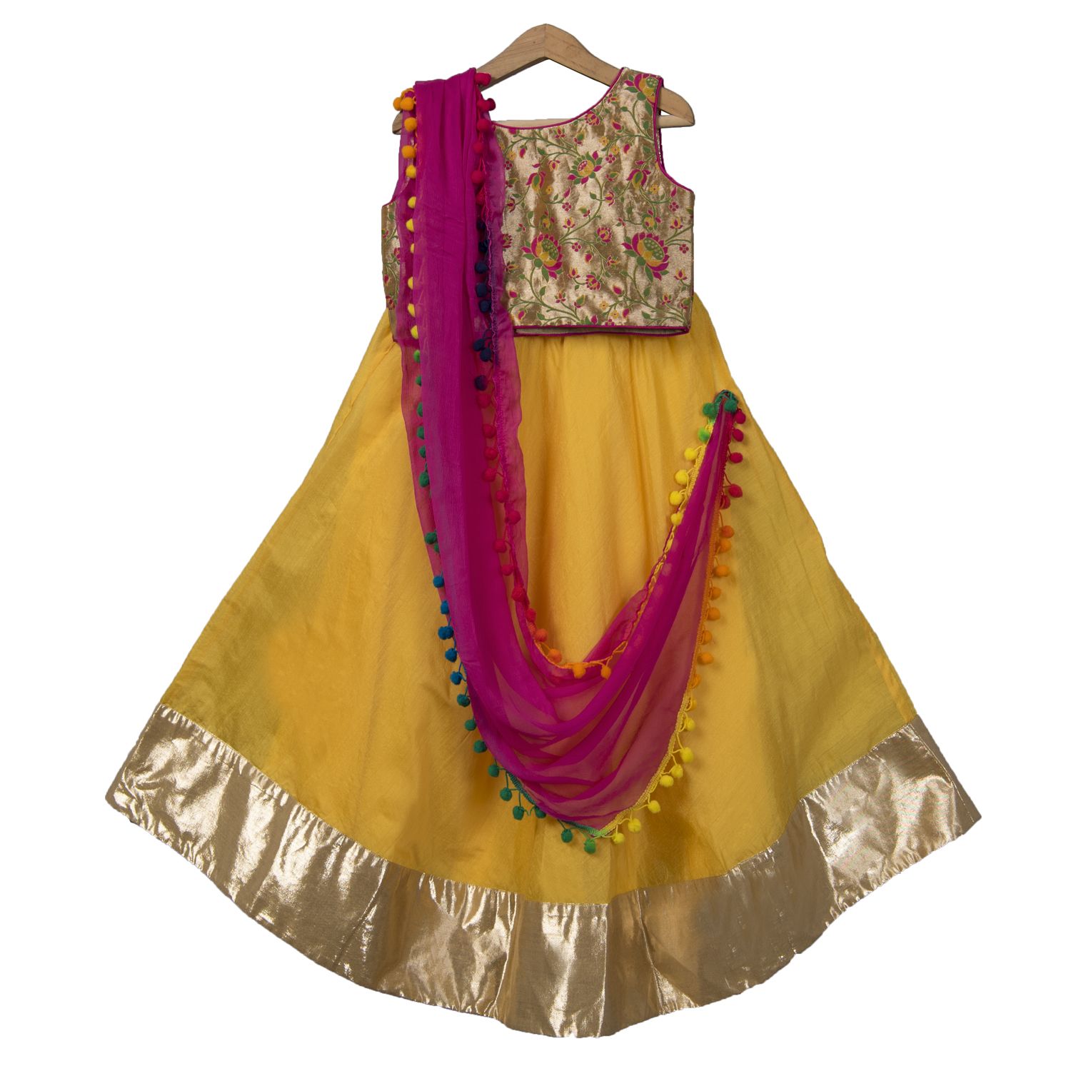 ghagra choli golden