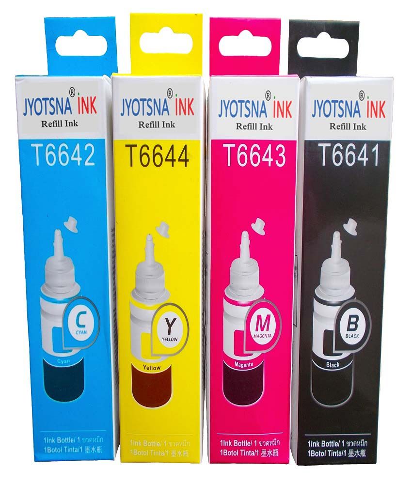 JYOTSNA INK EPSON T664 L365/L455 Multicolor Pack of 4 Ink bottle for Epson L110/L130/L210/L220 