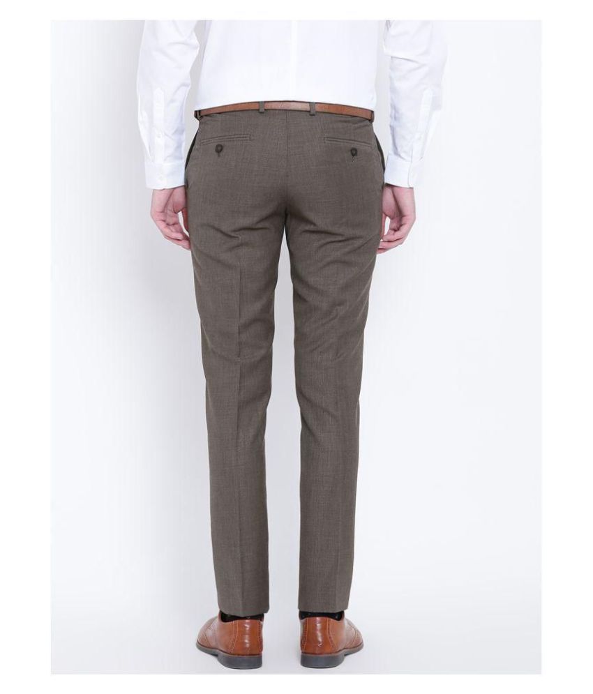 regular fit flat front trousers