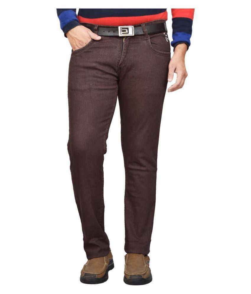     			British Terminal Maroon Slim Jeans