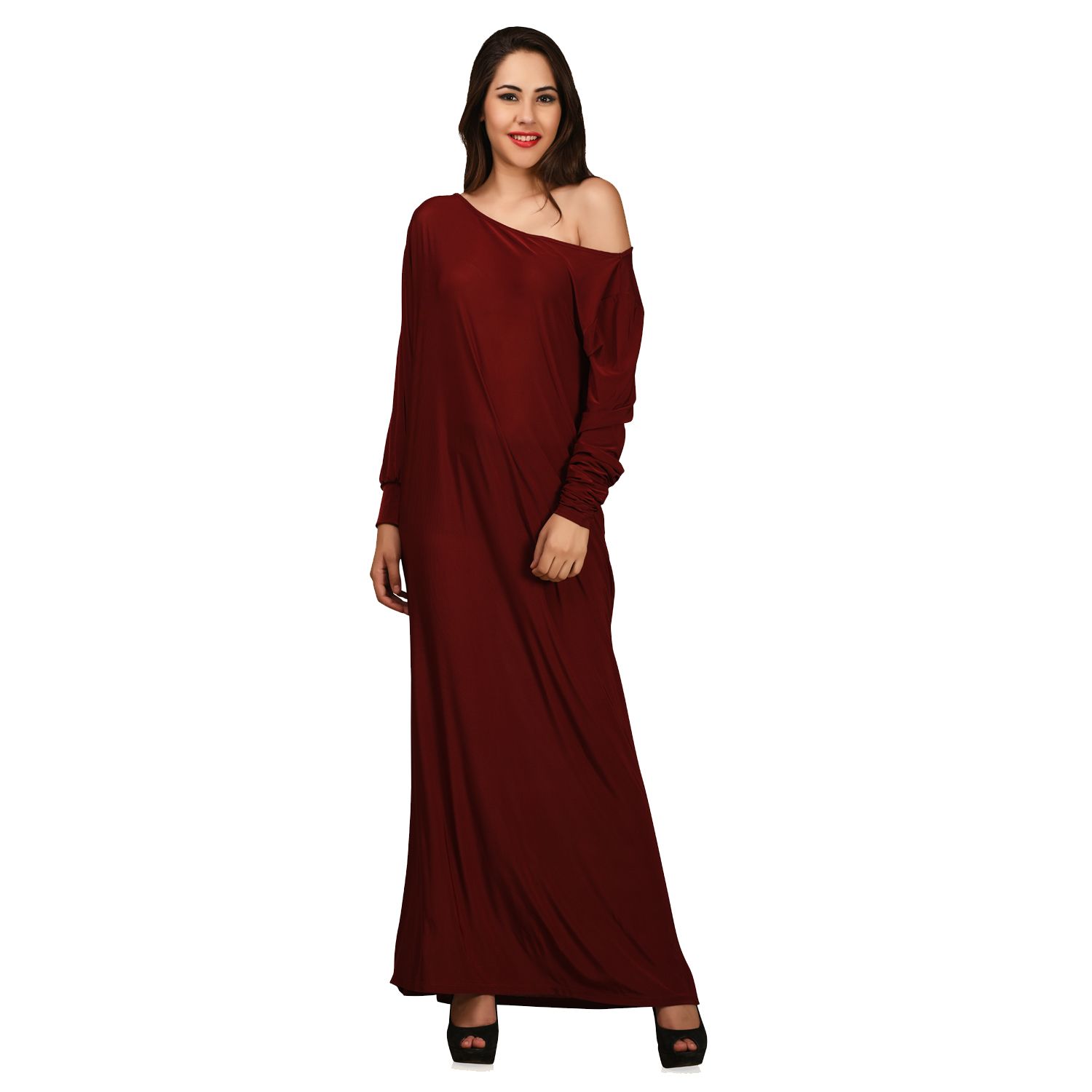 poly material short gown styles